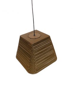 GloboStar® CORFU 01295 Vintage Κρεμαστό Φωτιστικό Οροφής Μονόφωτο 3D από Επεξεργασμένο Σκληρό Καφέ Χαρτόνι Καμπάνα Φ38 x Y31cm 18 01295 007