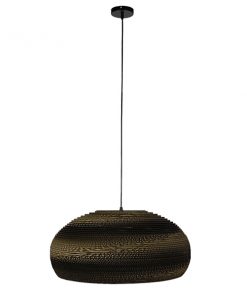 Alternative view of GloboStar® NAXOS 01298 Vintage Κρεμαστό Φωτιστικό Οροφής Μονόφωτο 3D από Επεξεργασμένο Σκληρό Καφέ Χαρτόνι Καμπάνα Φ56 x Y25cm