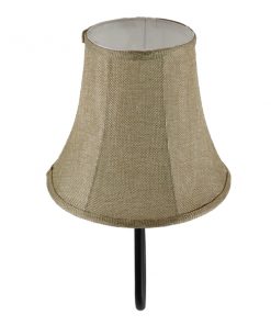 GloboStar® SHELLY 01299 Vintage Φωτιστικό Τοίχου Απλίκα Μονόφωτο Μαύρο Μεταλλικό με Υφασμάτινο Μπεζ Καπέλο Φ20 x Μ18 x Π13 x Υ34cm 16 01299 008