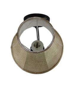 GloboStar® SHELLY 01299 Vintage Φωτιστικό Τοίχου Απλίκα Μονόφωτο Μαύρο Μεταλλικό με Υφασμάτινο Μπεζ Καπέλο Φ20 x Μ18 x Π13 x Υ34cm 17 01299 009