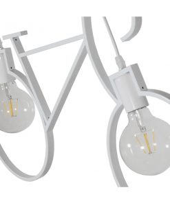 GloboStar® BIKE WHITE 01300 Vintage Κρεμαστό Φωτιστικό Οροφής Δίφωτο Λευκό Μεταλλικό Μ67 x Π1.5 x Υ41cm 10 01300 4
