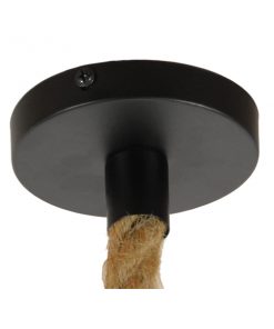 GloboStar® LEVANTA 01329 Vintage Industrial Κρεμαστό Φωτιστικό Οροφής Μονόφωτο Πλέγμα με Μπεζ Σχοινί Φ42 x Υ42cm 23 01328 002