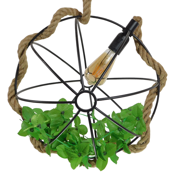 GloboStar® LEVANTA 01329 Vintage Industrial Κρεμαστό Φωτιστικό Οροφής Μονόφωτο Πλέγμα με Μπεζ Σχοινί Φ42 x Υ42cm 9 GloboStar® LEVANTA 01329 Vintage Industrial Κρεμαστό Φωτιστικό Οροφής Μονόφωτο Πλέγμα με Μπεζ Σχοινί Φ42 x Υ42cm - Image 7