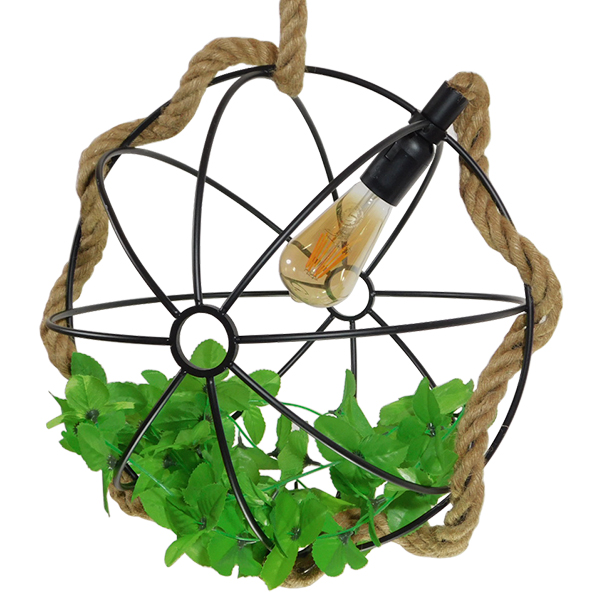 GloboStar® LEVANTA 01329 Vintage Industrial Κρεμαστό Φωτιστικό Οροφής Μονόφωτο Πλέγμα με Μπεζ Σχοινί Φ42 x Υ42cm 10 GloboStar® LEVANTA 01329 Vintage Industrial Κρεμαστό Φωτιστικό Οροφής Μονόφωτο Πλέγμα με Μπεζ Σχοινί Φ42 x Υ42cm - Image 8