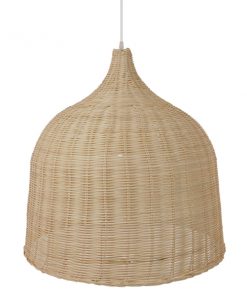 GloboStar® BAHAMAS 01370 Vintage Κρεμαστό Φωτιστικό Οροφής Μονόφωτο Μπεζ Ξύλινο Ψάθινο Bamboo Φ60 x Υ60cm 13 01370 007