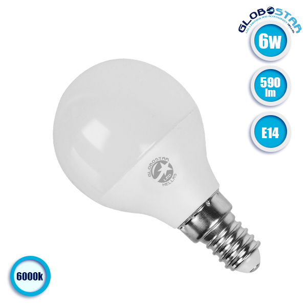 Λάμπα LED E14 G45 Mini Γλόμπος 6W 230V 590lm 260° Ψυχρό Λευκό 6000k GloboStar 01703 2 Λάμπα LED E14 G45 Mini Γλόμπος 6W 230V 590lm 260° Ψυχρό Λευκό 6000k GloboStar 01703