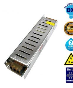 LED Τροφοδοτικό Slim Series DC 120W 12V 10 Ampere IP20 GloboStar 03002