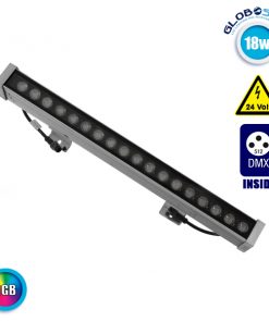 LED Wall Washer 18W 24V 1170lm 30° 50cm Αδιάβροχο IP65 DMX512 A+B Signal RGB GloboStar 05009