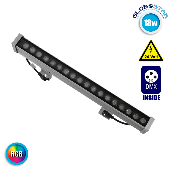 LED Wall Washer 18W 24V 1170lm 30° 50cm Αδιάβροχο IP65 DMX512 A+B Signal RGB GloboStar 05009 2 LED Wall Washer 18W 24V 1170lm 30° 50cm Αδιάβροχο IP65 DMX512 A+B Signal RGB GloboStar 05009