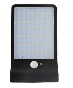 Αυτόνομο Αδιάβροχο IP65 Ηλιακό Φωτοβολταϊκό Φωτιστικό LED Μαύρο με Ανιχνευτή Κίνησης Ψυχρό Λευκό 6000k GloboStar 07003 12 07003 006