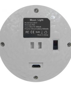 Επαναφορτιζόμενο Διακοσμητικό Ανάγλυφο Φωτιστικό Αφής 3D Moon 12cm RGBW Ντιμαριζόμενο με Ασύρματο Χειριστήριο GloboStar 07029 13 07028 0006 1