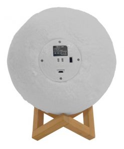 Επαναφορτιζόμενο Διακοσμητικό Ανάγλυφο Φωτιστικό Αφής 3D Moon 12cm RGBW Ντιμαριζόμενο με Ασύρματο Χειριστήριο GloboStar 07029 12 07030d 1