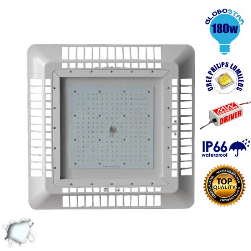 Φωτιστικό Οροφής για Βενζινάδικα Gas Station 180W 230V 25200lm 60° Αδιάβροχο IP65 Ψυχρό Λευκό 5000k GloboStar 02502