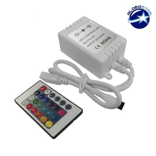 Ασύρματος Mini LED RGB Controller και Χειριστήριο IR 12v (72w) GloboStar 04033