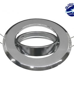 Χωνευτή Στρογγυλή Βάση για Spot Φ92 Χρώμιο Κινούμενη GloboStar 90059