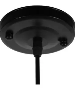 GloboStar® RHEXIA 01210 Μοντέρνο Κρεμαστό Φωτιστικό Οροφής Μονόφωτο Μαύρο Μεταλλικό Flowerpot Φ27 x Y40cm 14 152d4b 01209 6