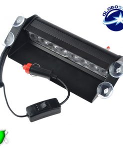 Φώτα Ασφαλείας Security STROBO για Παρμπρίζ Αυτοκινήτου με Βεντούζες Στήριξης 8 LED 10-30V Πράσινο GloboStar 77666