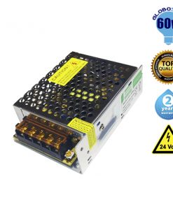 LED Ρυθμιζόμενο Τροφοδοτικό DC Switching 60W 24V 2.5 Ampere IP20 GloboStar 77463