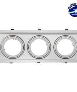 Χωνευτή Τετράγωνη Τριπλή Βάση για Spot AR111 Λευκή Κινούμενη σε 2 άξονες GloboStar 90079