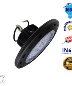 Κρεμαστό Φωτιστικό High Bay Οροφής UFO 100 Watt Ψυχρό Λευκό GloboStar 05502