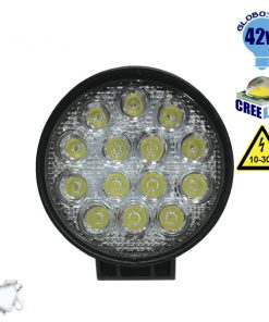 Προβολέας LED Εργασίας Στρογγυλός 42W 10-30V 5880lm 30° Αδιάβροχος IP65 Ψυχρό Λευκό 6000k GloboStar 40000