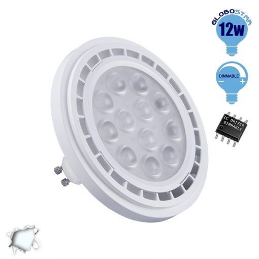 Λάμπα LED AR111 GU10 Σποτ 12W 230V 1200lm 36° Ψυχρό Λευκό 6000k Dimmable GloboStar 01763