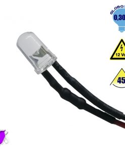 10 Τεμάχια x Δίοδος LED 5mm 45° 12V με Καλώδιο 20cm Φούξια GloboStar 33370
