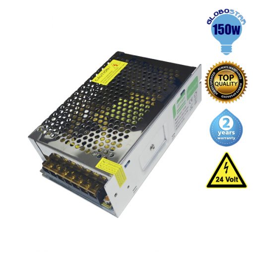 LED Ρυθμιζόμενο Τροφοδοτικό DC Switching 150W 24V 6.25 Ampere IP20 GloboStar 77464