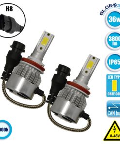 LED HID Kit H8 36 Watt 8-48 Volt DC 3800 Lumen 6000k C6 Economy Line GloboStar 06664