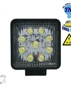 Προβολέας LED Εργασίας Τετράγωνος 27W 10-30V 3780lm 30° Αδιάβροχος IP65 Ψυχρό Λευκό 6000k GloboStar 10000