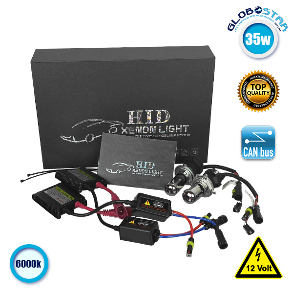 Σετ Φωτισμού Xenon 35 Watt H4 Bixenon Slim Ballast 6000k GloboStar 32250 2 Σετ Φωτισμού Xenon 35 Watt H4 Bixenon Slim Ballast 6000k GloboStar 32250