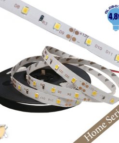 Ταινία LED Λευκή Home Series 5m 4.8W/m 12V 60LED/m 3528 SMD 280lm/m 120° IP20 Θερμό Λευκό 3000k GloboStar 33402