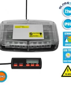 Φάρος Οδικής Οροφής Αυτοκινήτου 72W 10-30V IP65 Αδιάβροχος Πορτοκαλί GloboStar 34226