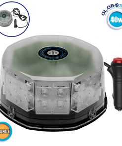 Φάρος Οδικής Βοήθειας STROBO LED 40W 10-30V IP65 Αδιάβροχος με Μαγνήτη Πορτοκαλί GloboStar 34230