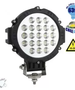 Προβολέας LED Εργασίας Μαύρος Στρογγυλός 63W 10-30V 8820lm 30° Αδιάβροχος IP65 Ψυχρό Λευκό 6000k GloboStar 05198