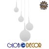 GloboStar® DORI 01144 Μοντέρνο Κρεμαστό Φωτιστικό Οροφής Πολύφωτο Λευκό Γυάλινο Φ75 x Y52cm 1 GloboStar® DORI 01144 Μοντέρνο Κρεμαστό Φωτιστικό Οροφής Πολύφωτο Λευκό Γυάλινο Φ75 x Y52cm