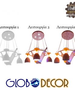 Alternative view of GloboStar® MOET WHITE 01220 Μοντέρνο Κρεμαστό Φωτιστικό Οροφής Πολύφωτο με Ενσωματωμένο Φωτισμό LED 6000k Λευκό Πολυέλαιος Φ65 x Y95cm