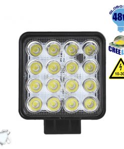 Προβολέας LED Εργασίας Τετράγωνος 48W 10-30V 6720lm 30° Αδιάβροχος IP65 Ψυχρό Λευκό 6000k GloboStar 50000
