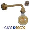 GloboStar® CENADEL 01135 Vintage Φωτιστικό Τοίχου Απλίκα Μονόφωτο Μπρούτζινο Σκουριά Μεταλλικό με Μπεζ Σχοινί Φ10 x Μ36 x Π10 x Υ17cm