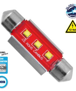 Σωληνωτός LED 39mm Can Bus με 3 CREE LED Ψυχρό Λευκό GloboStar 40171