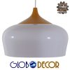 GloboStar® VILI WHITE 01260 Μοντέρνο Κρεμαστό Φωτιστικό Οροφής Μονόφωτο Λευκό Μεταλλικό Καμπάνα Φ40 x Y27cm