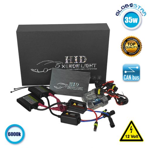 Σετ Φωτισμού Xenon 35 Watt H8 Slim Ballast 6000k GloboStar 42250