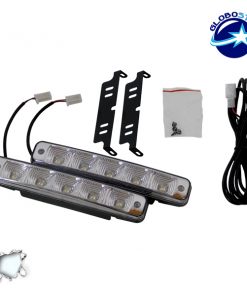 Alternative view of ΣΕΤ DRL Φώτα ημέρας Αυτοκινήτου 20 Watt 12 Volt DC Ψυχρό Λευκό 6000k GloboStar 43050