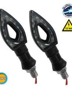 LED Φλάς Σετ 2 Τεμαχίων Μοτοσυκλέτας Universal Arrow με 12 Smd Πορτοκαλί GloboStar 44541