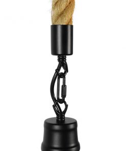 GloboStar® CRANE 01109 Vintage Industrial Κρεμαστό Φωτιστικό Οροφής Μονόφωτο Μαύρο Μεταλλικό Καμπάνα Πλέγμα με Μπεζ Σχοινί Φ36 x Y25cm 20 4576d3 01109 8