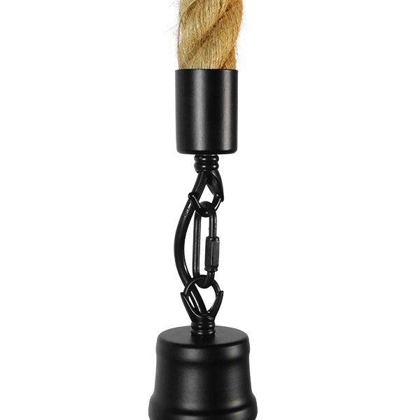 GloboStar® CRANE 01109 Vintage Industrial Κρεμαστό Φωτιστικό Οροφής Μονόφωτο Μαύρο Μεταλλικό Καμπάνα Πλέγμα με Μπεζ Σχοινί Φ36 x Y25cm 10 GloboStar® CRANE 01109 Vintage Industrial Κρεμαστό Φωτιστικό Οροφής Μονόφωτο Μαύρο Μεταλλικό Καμπάνα Πλέγμα με Μπεζ Σχοινί Φ36 x Y25cm - Image 8