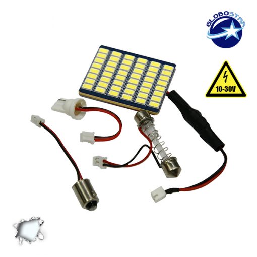 Πλακέτα LED PCB με 48 smd 5630 12-24 Volt Ψυχρό Λευκό GloboStar 40168