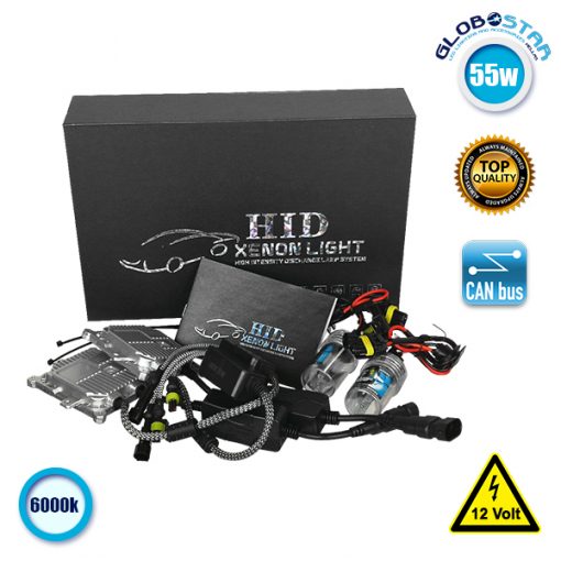 Σετ Φωτισμού Xenon Can Bus 55 Watt 12 Volt H8 Slim Ballast 6000k GloboStar 47394