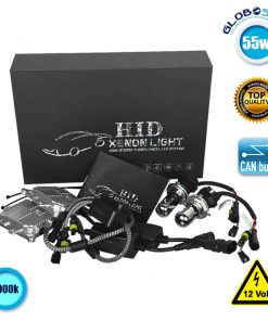 Σετ Φωτισμού Xenon Can Bus 55 Watt 12 Volt H4 Bixenon Slim Ballast 8000k GloboStar 47400