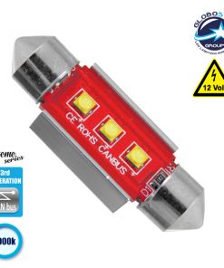 Σωληνωτός LED 36mm Can Bus με 3 CREE LED Ψυχρό Λευκό GloboStar 40170